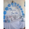 Decoración Bautizo Niño con globos y Mesa Candy