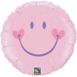 Globo Foil de 18" (45cm) Carita Feliz Rosa