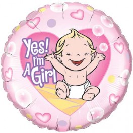 Globo Foil de 18" (45cm)  Yes im a girl