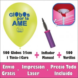 Pack 500 Globos 25cm. 1C-1T Aire Manual