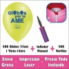 Pack 500 Globos 25cm. 1C-1T Aire Manual