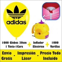 Pack 1000 Globos 30cm. 1C-1T Aire Eléctrico