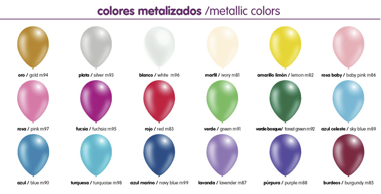 Colores metálicos globos