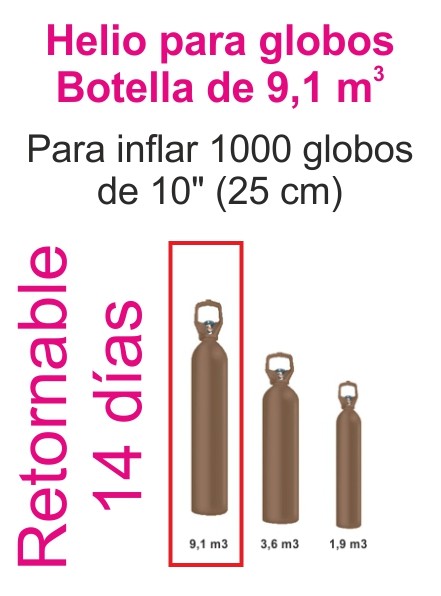 Botella Helio retornable 9,1 m3