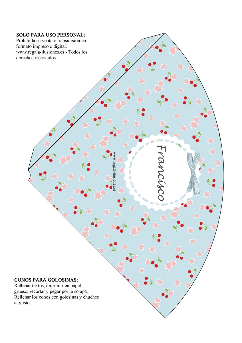 Cono Cerezas imprimible - Imagen 2