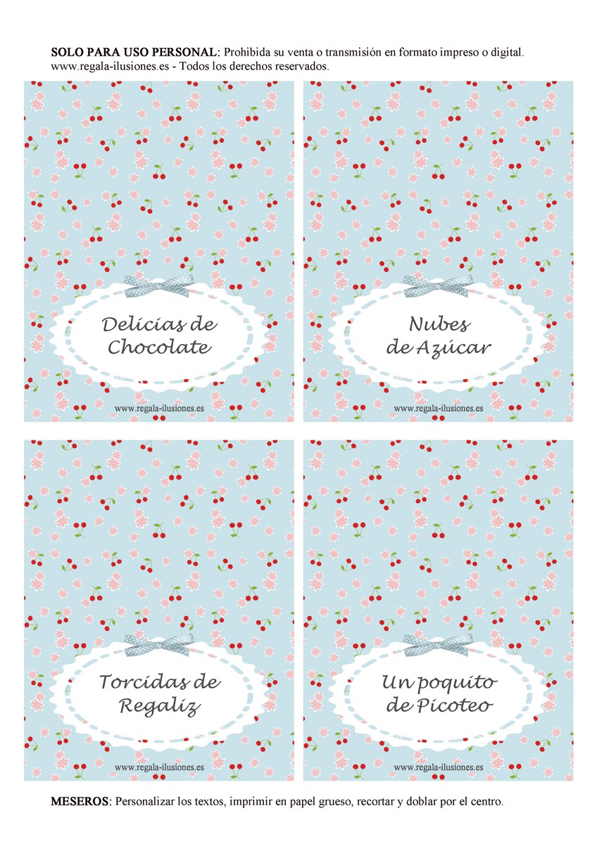 100 Meseros Cerezas imprimibles - Imagen 2