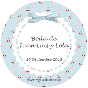 100 Etiqueta Circular 8cm Cerezas imprimible