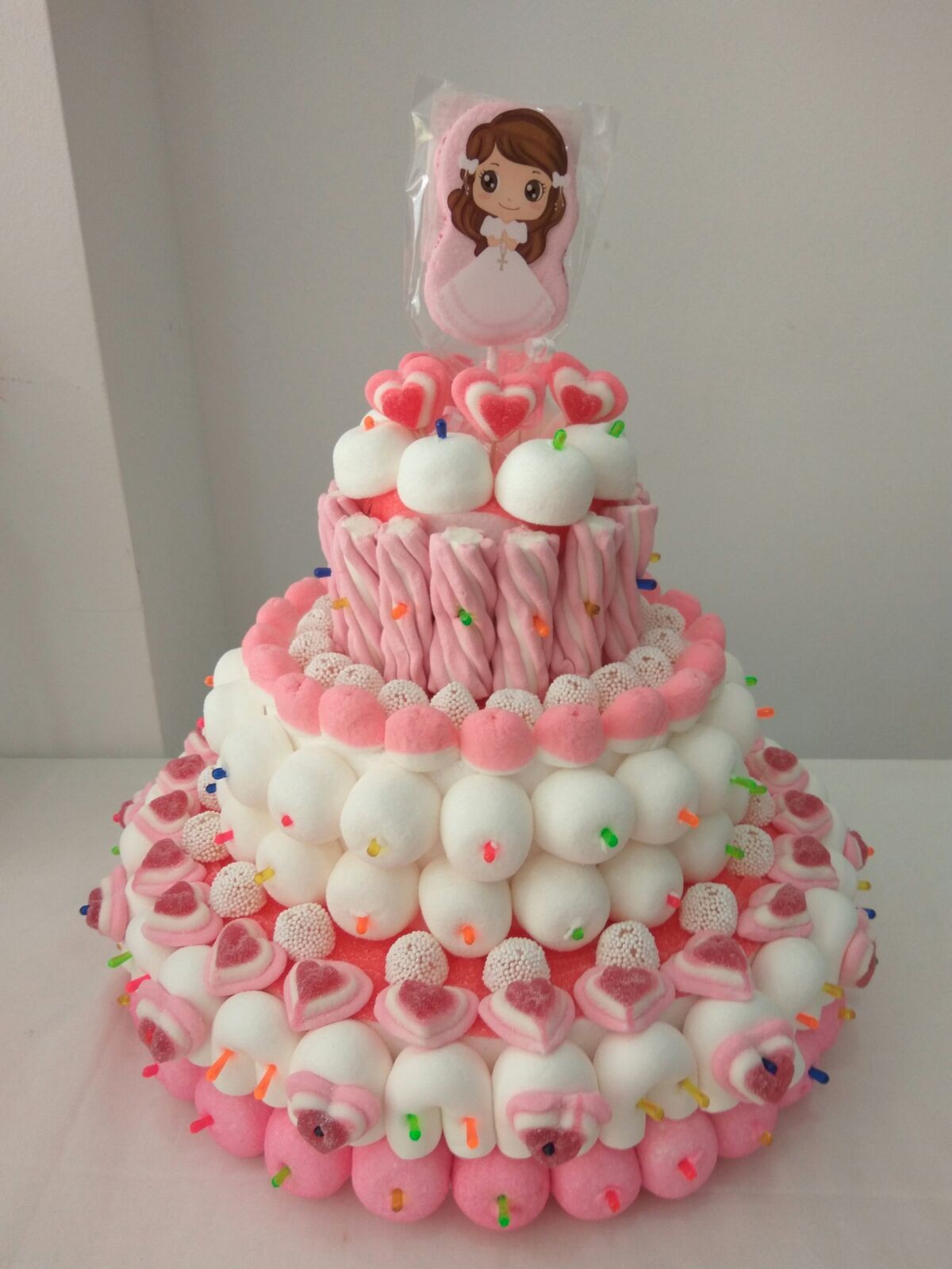 Tarta de Comunión Rosa