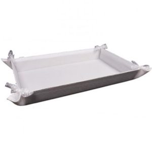 Cesta Blanca de Rafia con Lazos