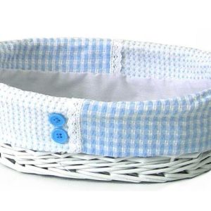 Cesta ovalada celeste 2 asas
